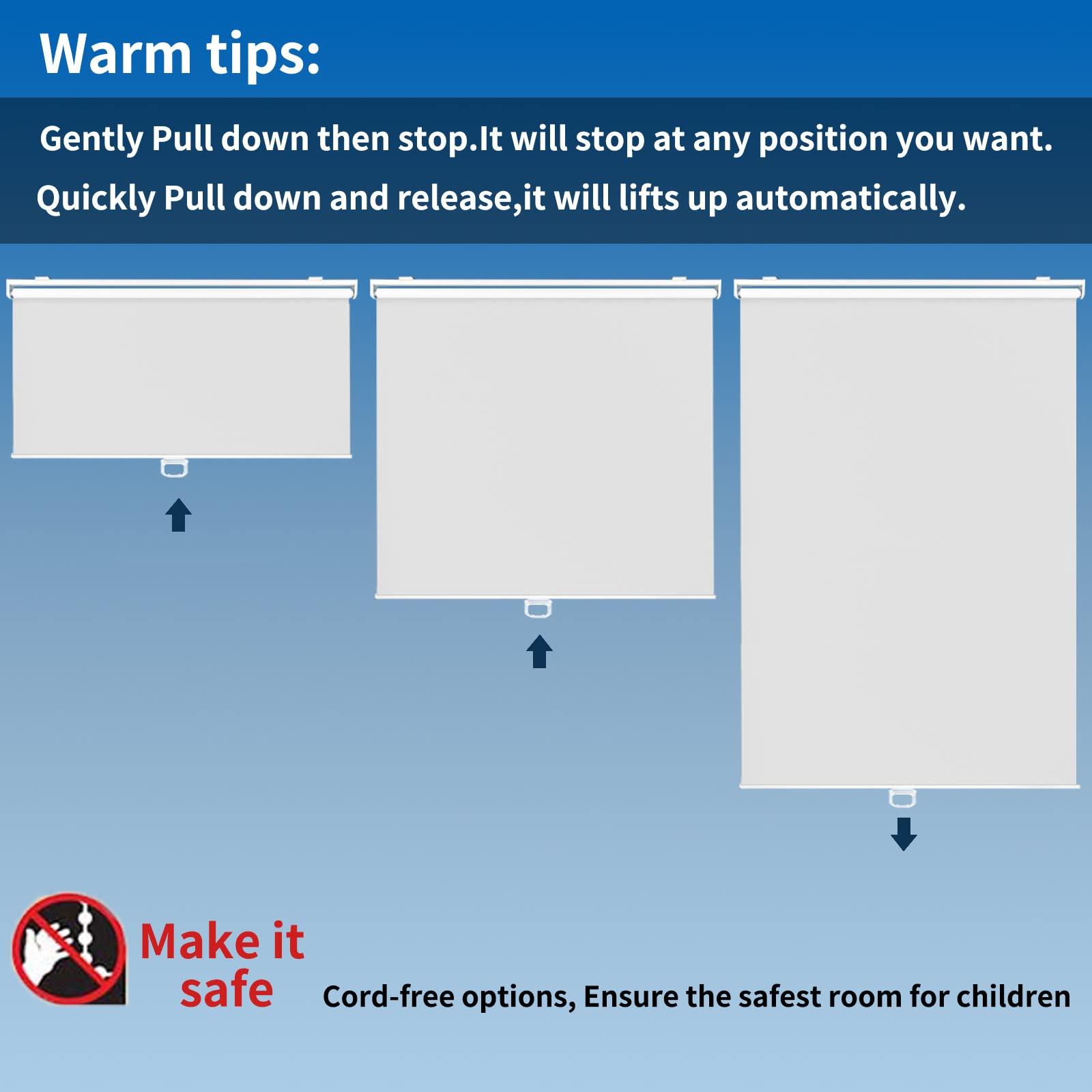 GRLIVA GRLIVA Gray Roller Blinds Blackout Roller Window Shades,Thermal Insulated Fabric Blinds for Windows/Bedroom/Doors/Office,Room Darkening Window Blinds and Shades,Easy to Install,60" W 60" H