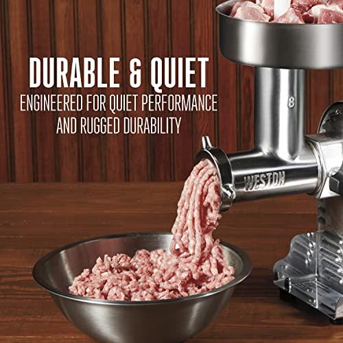Weston Weston Pro Series Electric Meat Grinder, Commercial Grade, 560 Watts, .75 HP, 6lbs. Per Minute, Stainless Steel (10-0801-W)