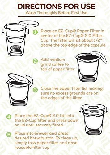 PERFECT POD Perfect Pod EZ-Cup Paper Coffee Filters with Patented Lid for Single-Serve Coffee Brewers and Coffee Pods, Compatible with Keurig, 10-Pack (500 Filters)