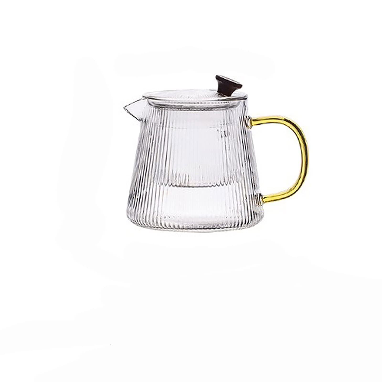 Generic Glass Teapot, 500ml,800ml,1000ml Tea Pot Great for Loose Leaf Tea, Blooming Tea, Tea Bags & Fruit Infused Water, Teapot for 4-6 Cups ( Color : Clear , Size : 500ml )