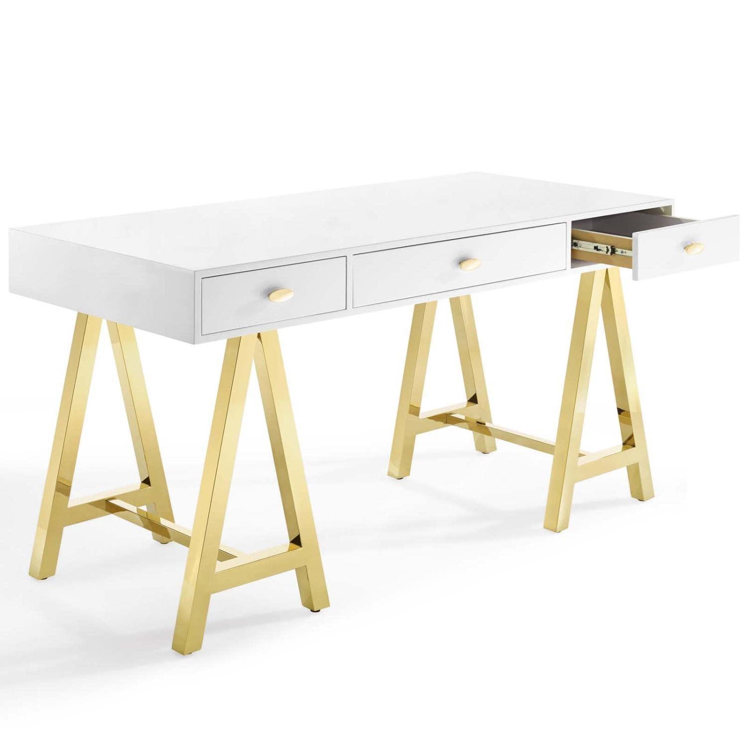Modway Modway Jettison Office Desk, Gold White