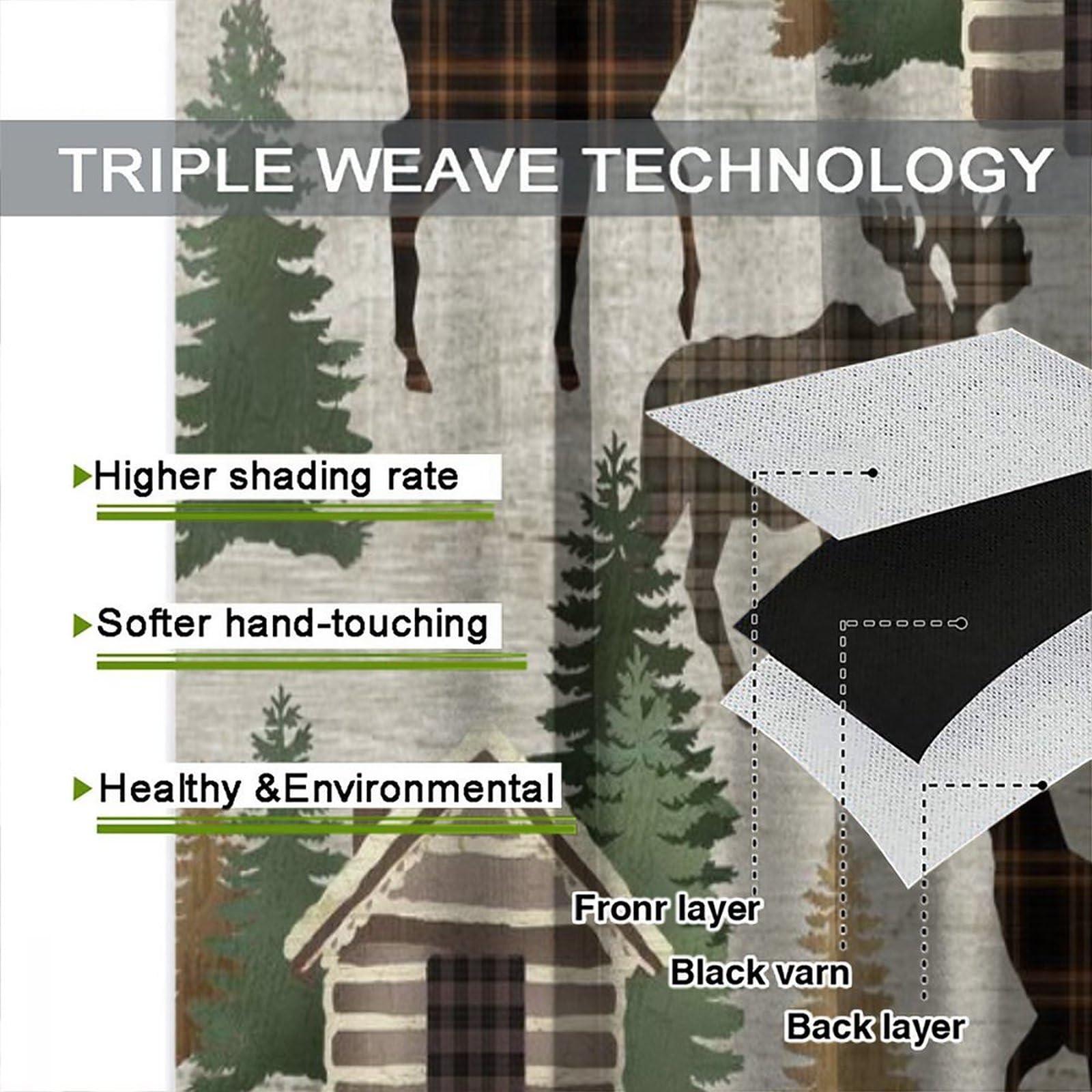 SENRUEGT SENRUEGT Retro Rustic Curtains,Country Western Farmhouse Cow Horse Blackout Window Treatments Drapes63x72in