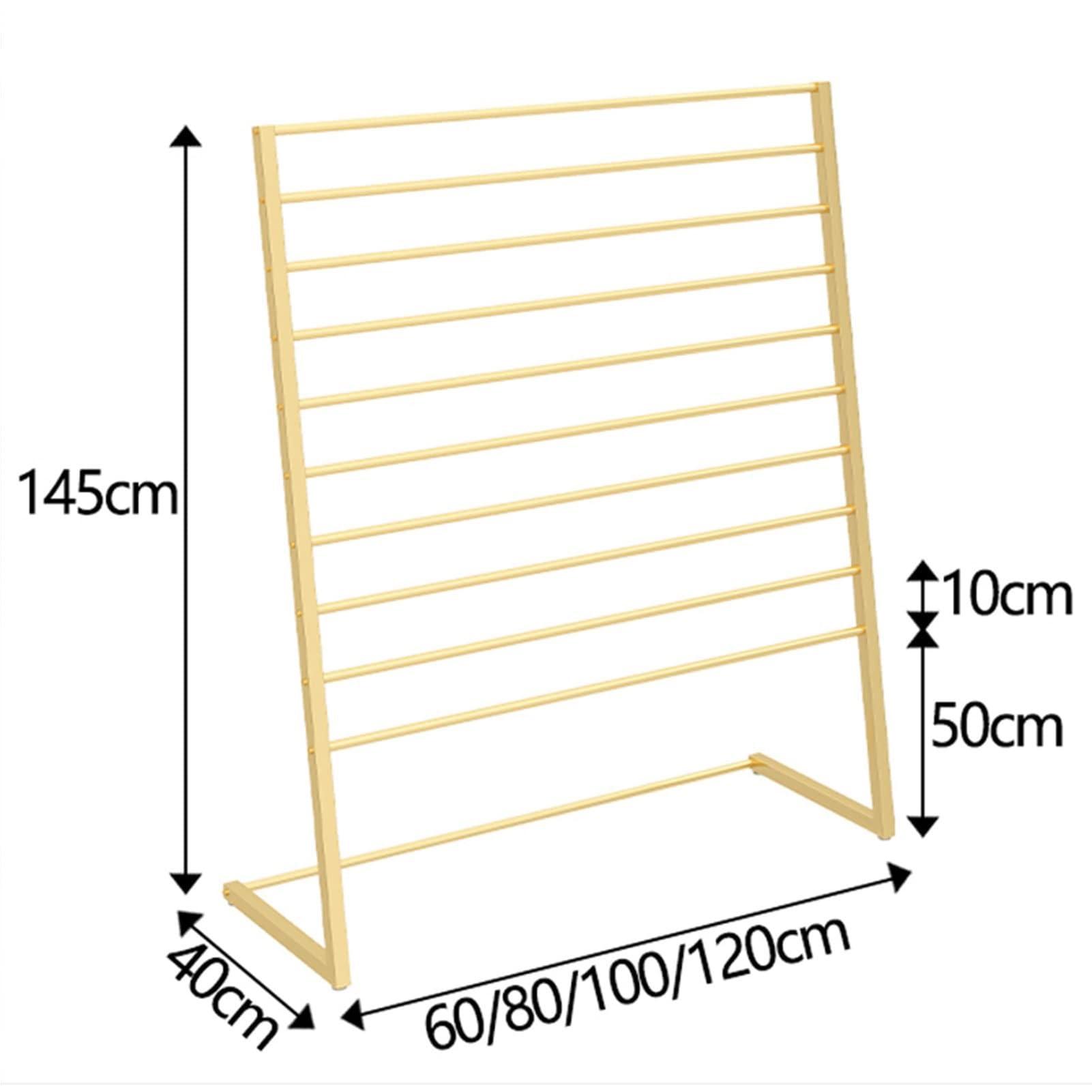 GenSDH Scarf Holder - Floor Standing Metal Blanket Rack, Clothing Store Scarf Display Rack, Sheets Hanging Organizer Shelf, Commercial Garment Rack Pants Shawl Organizer, Retail Display Stands (Size : 100X4