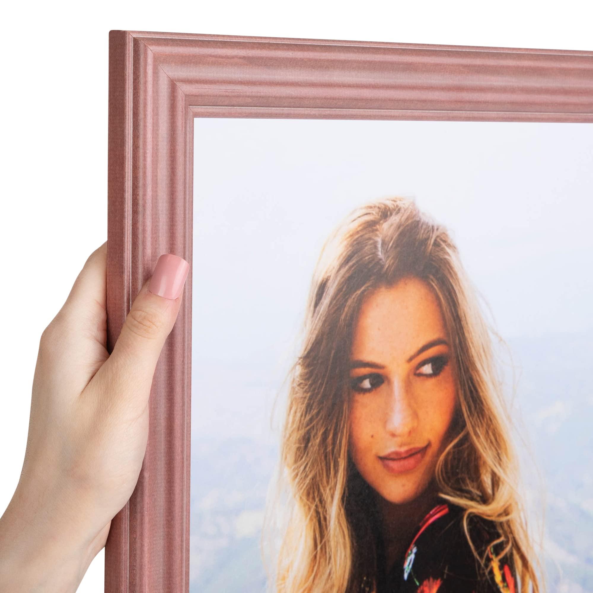 ArtToFrames ArtToFrames 12x14 Inch Pink Picture Frame, 4 - Pack, This 1.50 inch Custom Wood Poster Frame is Pink, Comes with Regular Glass (Frame_Pack_4_0066-56673-YPNK-12x14)