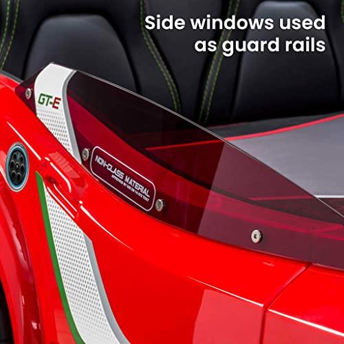 Cilek Cilek GTS EV Twin Race Car Bed, Remote Control, LED Lights, EV Sound FX, Vegan Leather Interior, License Plate, Red