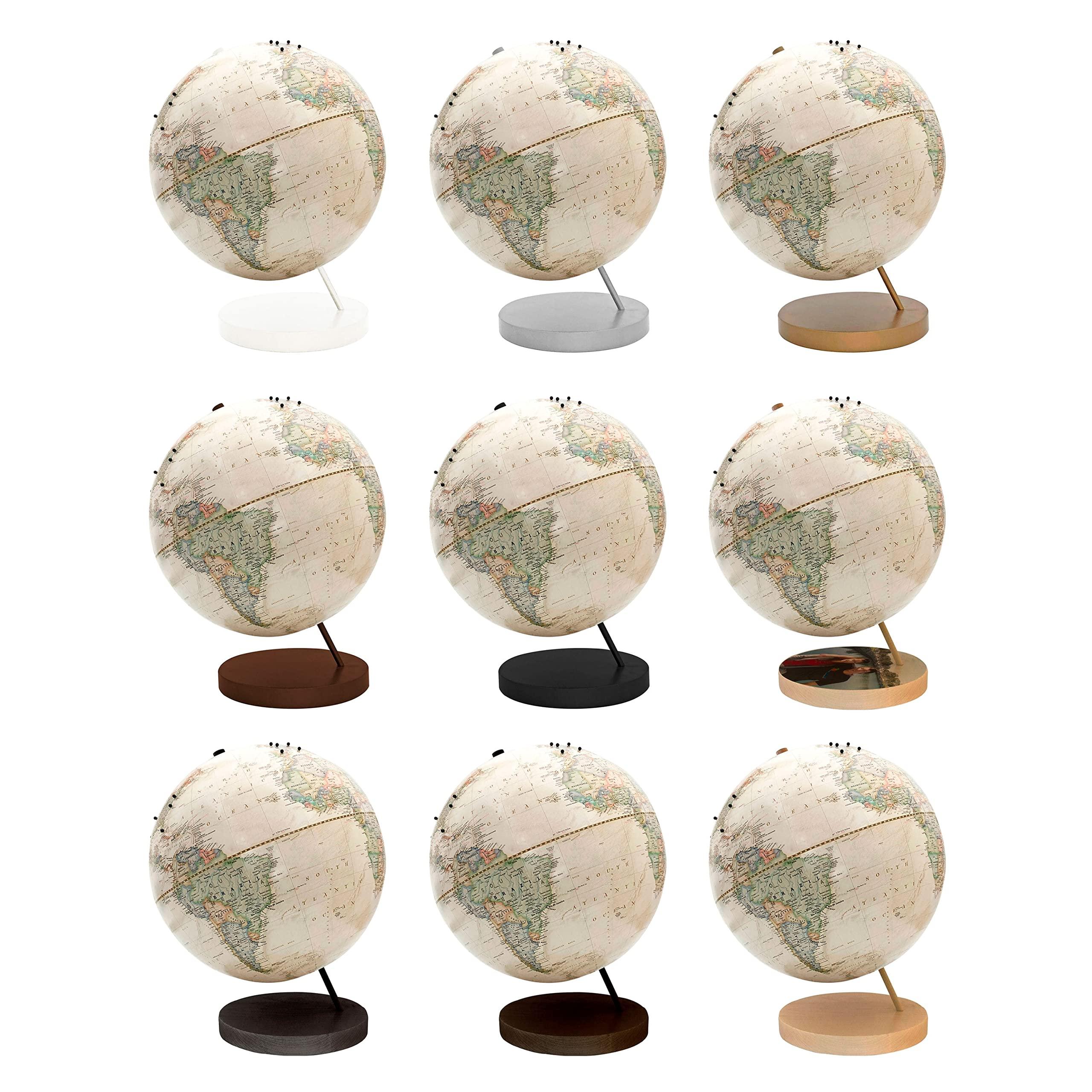 Wendy Gold Studios Custom Push Pin Globe Ivory with Pins for Tracking World Travels