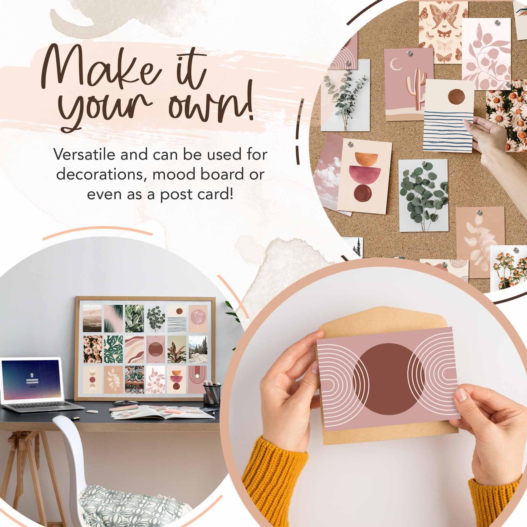Artivo Artivo Boho Wall Collage Kit for Teen Girls, Cute Room Decor, Aesthetic Wall Decor Pictures, Boho Wall Art Prints Bedroom Decor, Posters for Room Aesthetic, Dorm Collage Photos 50 Set 4x6 inch