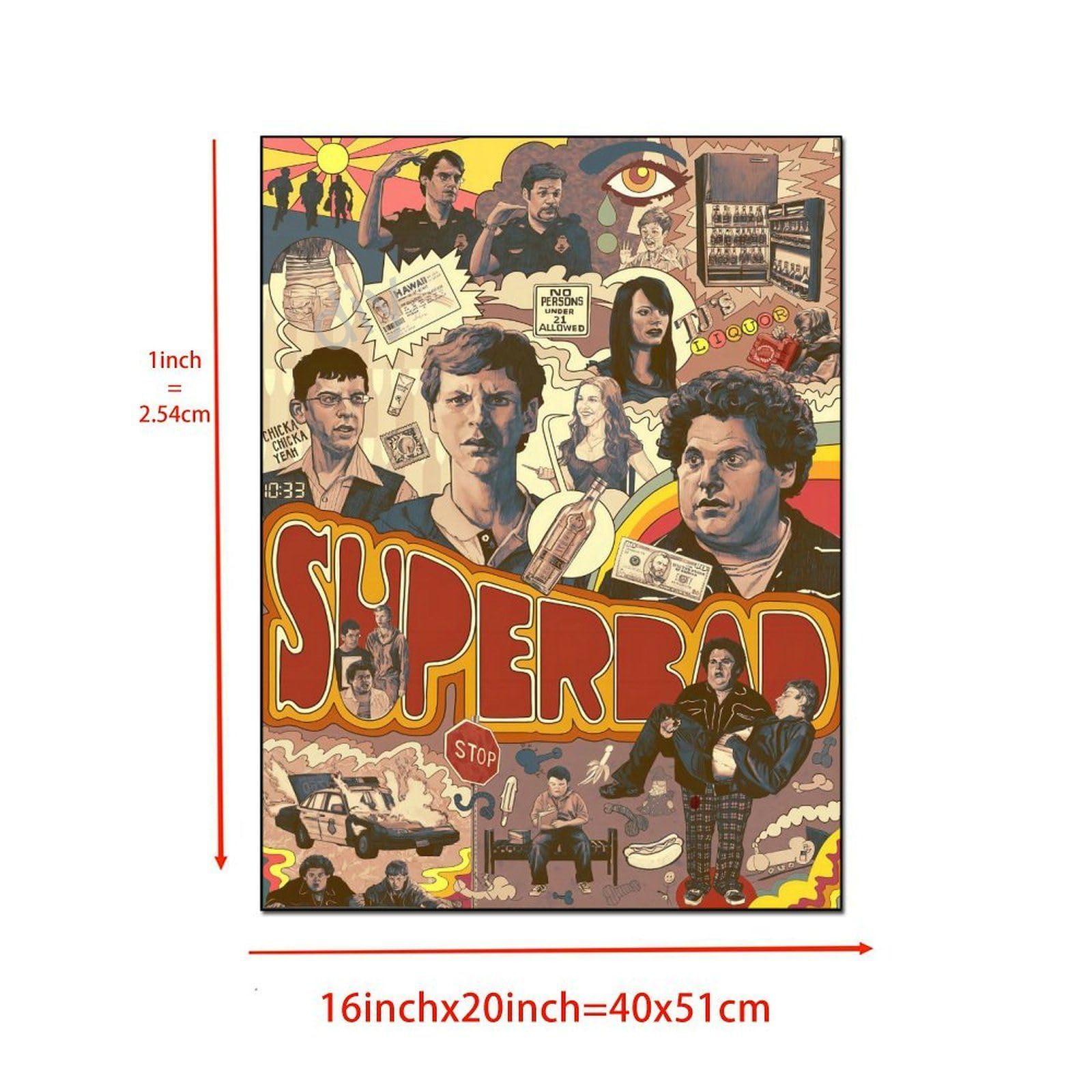 DSREWRDG DSREWRDG Superbad Movie Posters6 Canvas Painting Wall Art Poster for Bedroom Living Room Decor 8x10inch(20x26cm)