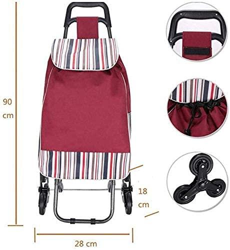 Pimex Trolley Multi-Function Shopping Cart Trolley on 6 Wheels Portable Aluminum Alloy Folding Elderly Supermarket Trolley with Seat Plate Storage Hand Trucks,Blue