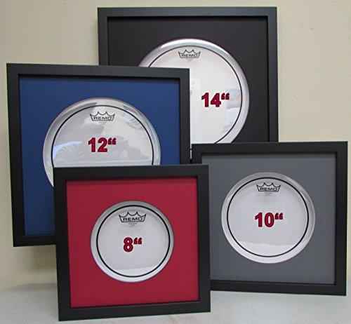 Frame My Collection 12" Drum Head Display Frame Set Black Frame Easy Mount (Black Matting)