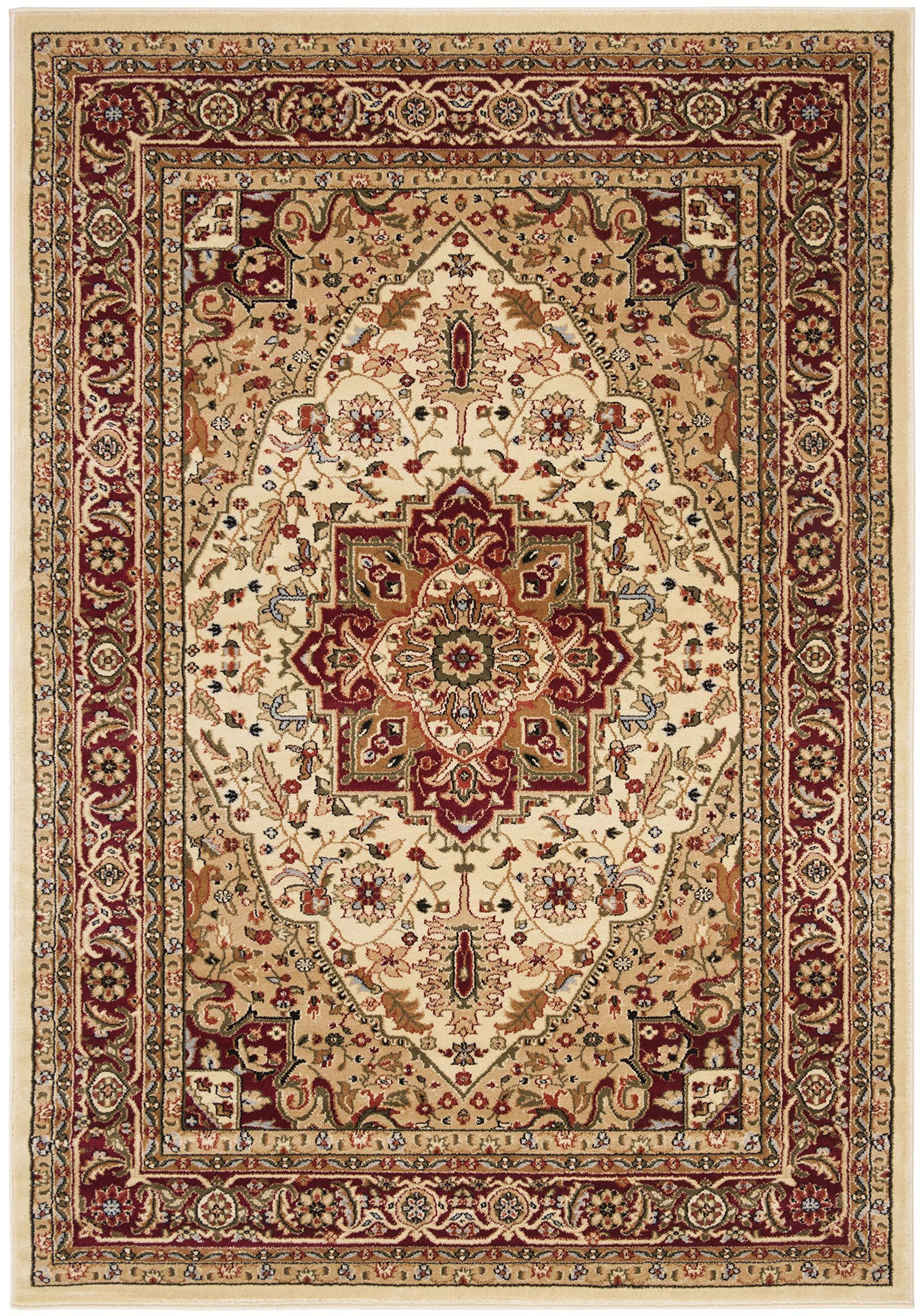 Safavieh SAFAVIEH Lyndhurst Collection Area Rug - 6' x 9', Ivory & Red, Traditional Oriental Design, Non-Shedding & Easy Care, Ideal for High Traffic Areas in Living Room, Bedroom (LNH330A)