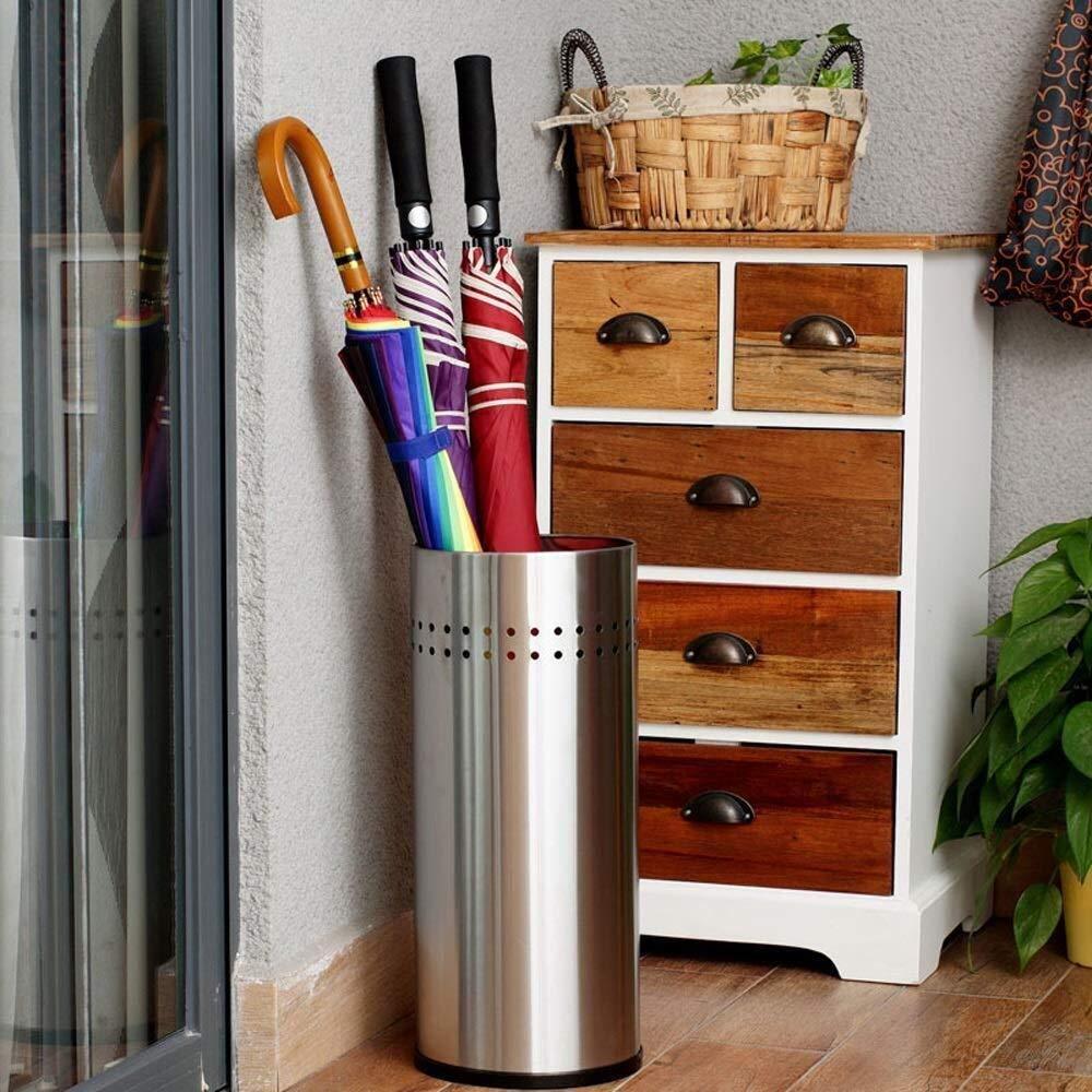 KUYT KUYT Umbrella Stand Large Capacity Long Handle Umbrella Storage Rack Continental Hotel Lobby Umbrella Bucket - Stainless Steel