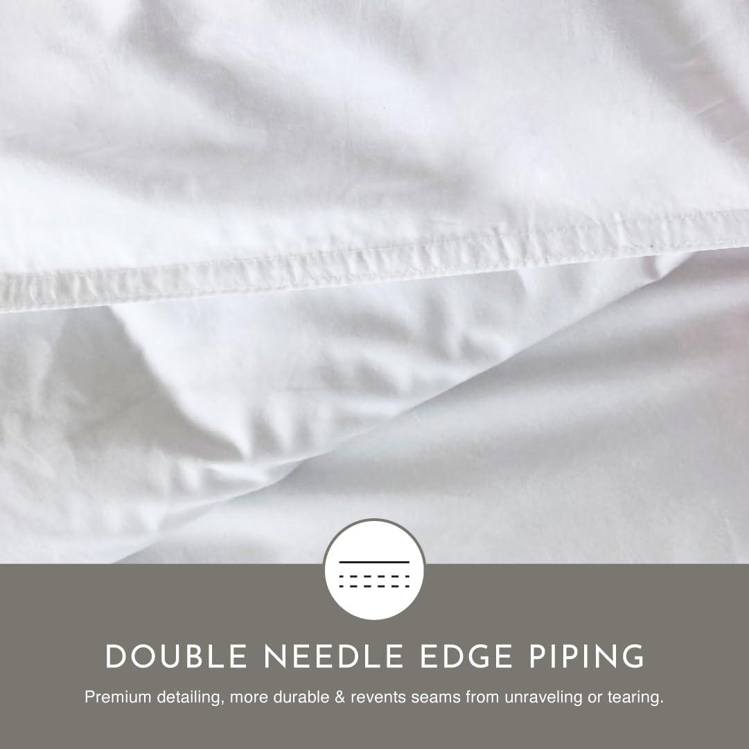 linens delight Highland Feather Tencel Organic Cotton Shell White Down Comforter 725 Super Fill Power Fluffy Duvet Insert Manufactured in Canada Ultra-Soft Lightweight (All Season, King)
