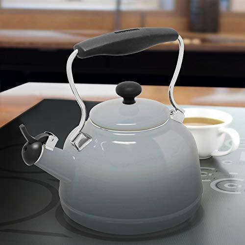 Chantal Chantal Tea Kettle, Vintage Series, Enamel on Steel, Whistling (Fade Grey)
