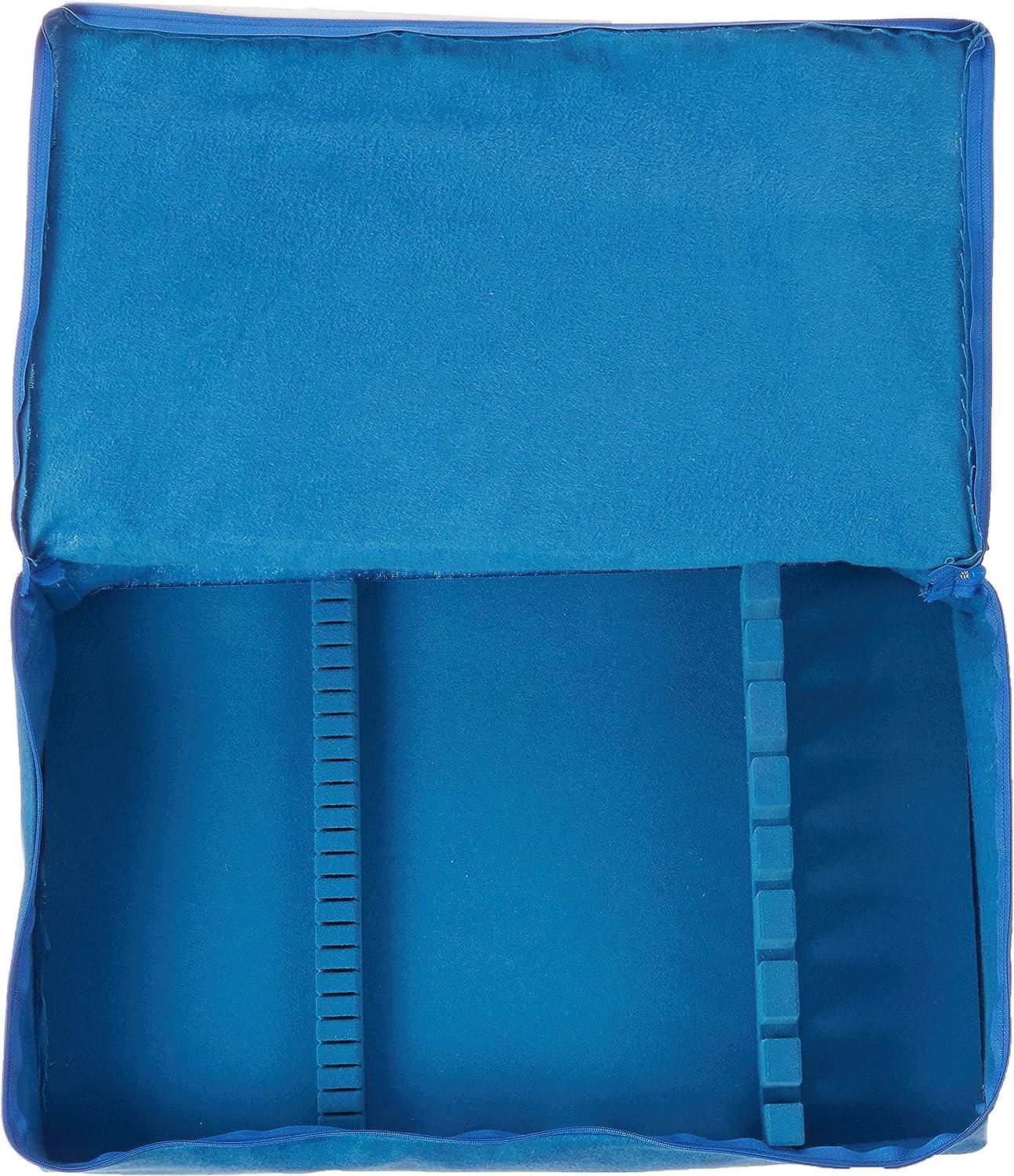 W. J. Hagerty Hagerty Zippered Flatware Storage Drawer Liner Tarnish Preventative Silverware Organizer, Large Container, Cutlery Holder, and Utensil Keeper Bag, Made in USA, Kosher Certified,Blue, 19\" x 12\" x 2.5\"