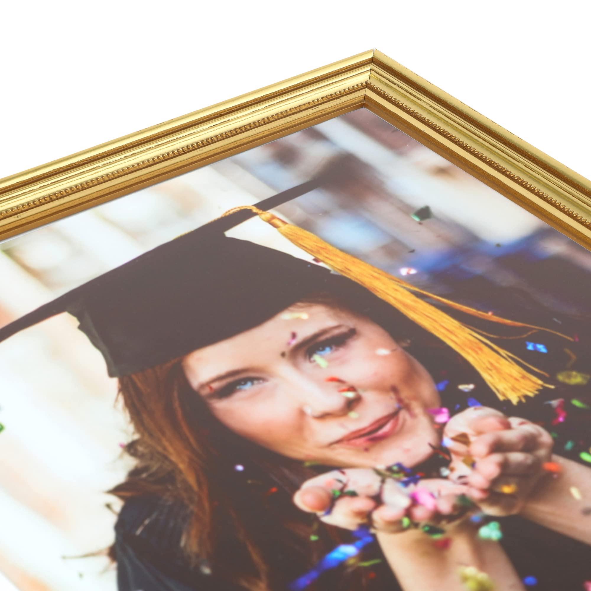 ArtToFrames ArtToFrames 21x30 Inch Gold Picture Frame, This 1.28 Inch Custom Wood Poster Frame is Gold - Comes with Foam Backing 3/16 inch and Regular Acrylic (FBPL0066-81375-YGLD-21x30)