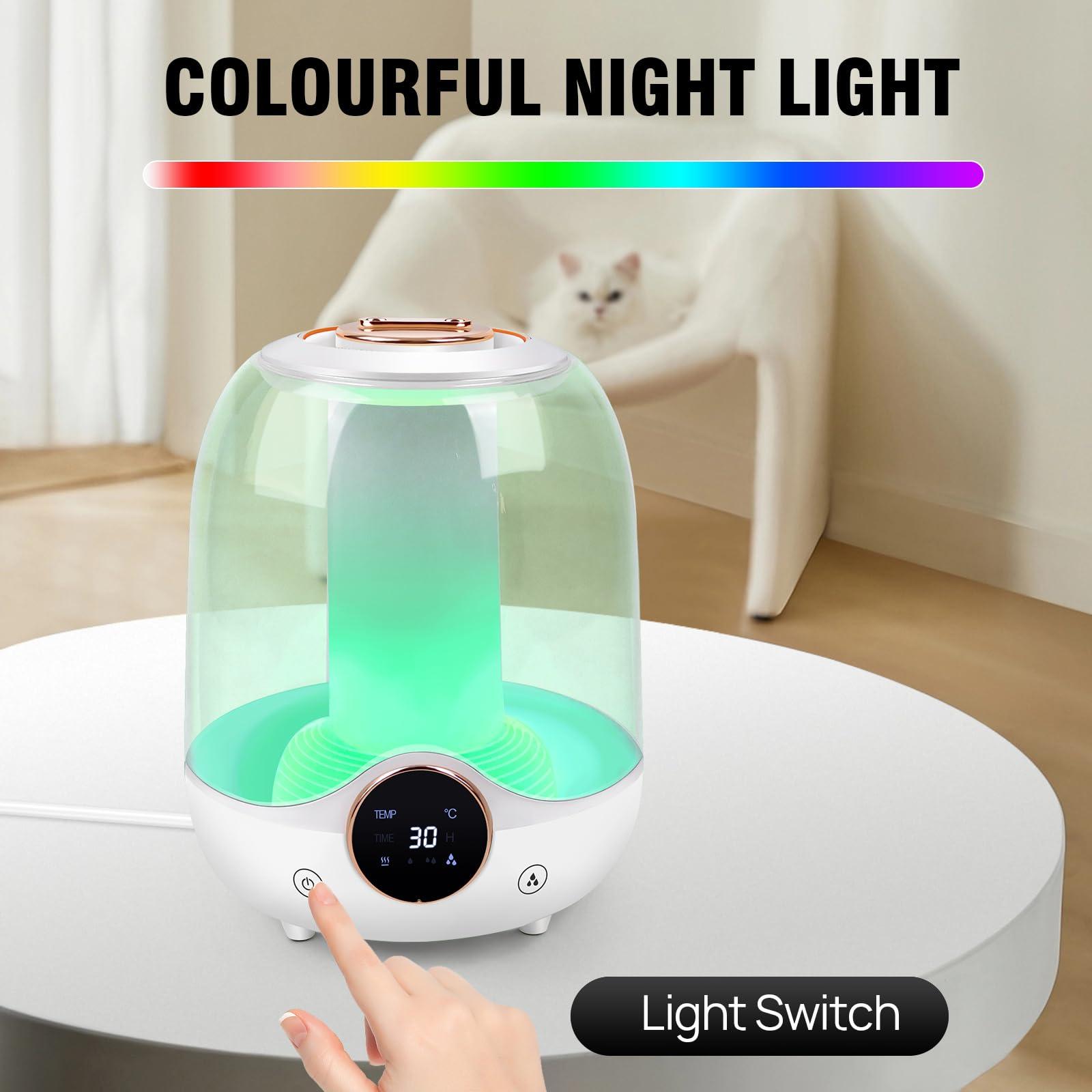 Jupitor 3L Bedroom Large Cool Mist Humidifier Top Fill Humidifier for Bedroom Home Office Humidifiers Cool Mist Quiet Humidifiers for Baby Humidifier for Bedroom 3 Speed Fogging