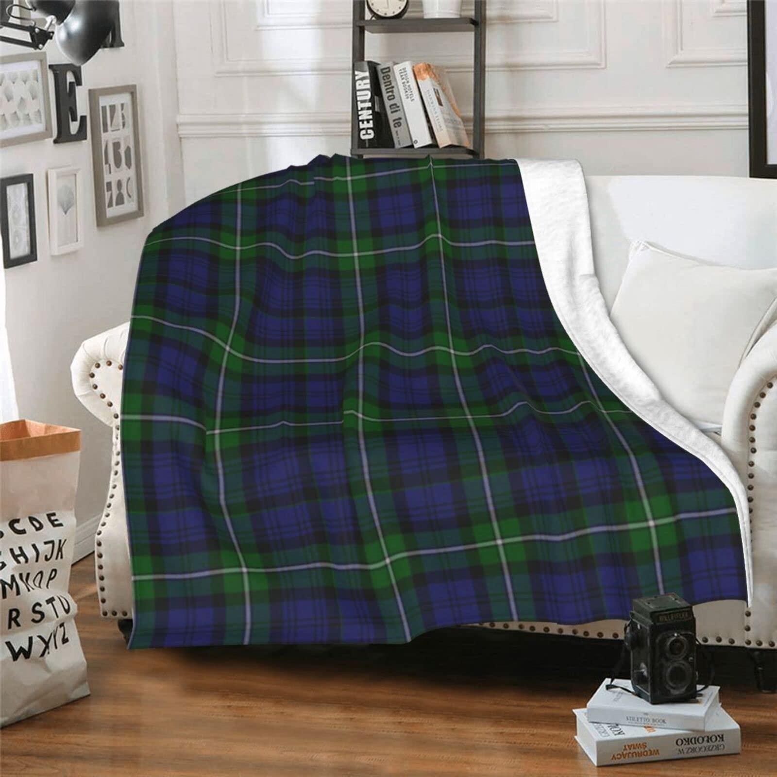 Yssammns Yssammns Air Conditioning Plush Blanket, Clan Forbes Tartan Plaid Fleece Blanket Sofa Plush Blanket Sofa Bed Blanket for All Seasons 80\"x60\"