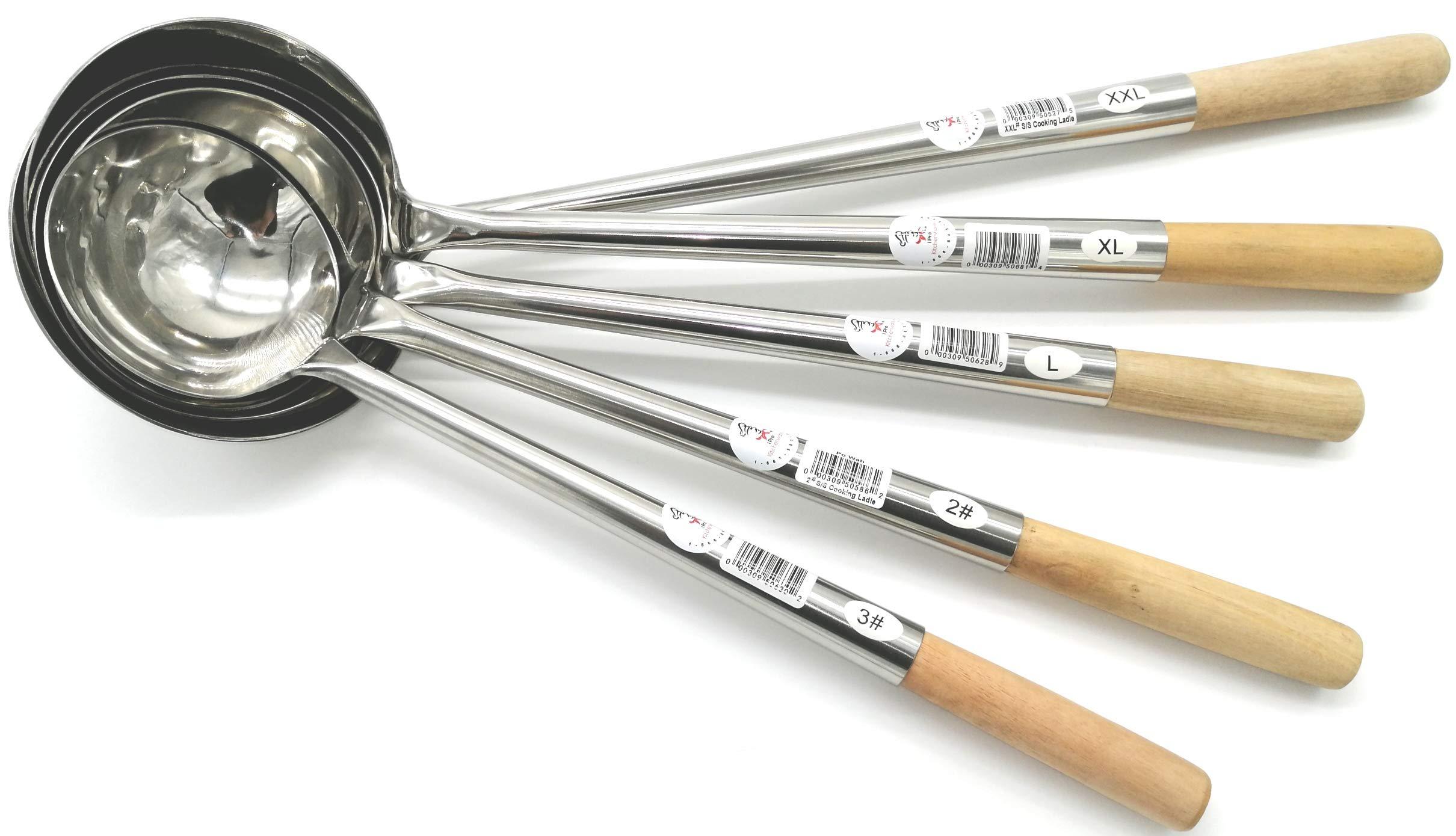 iPro Kitchenware 6 oz Chinese Cooking Ladle *(Width: 4-1/4" x Length: 17") Size: Small