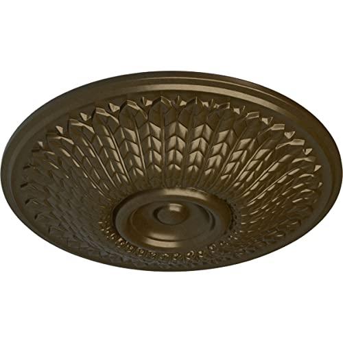 Ekena Millwork Ekena Millwork CM23MOBRS Modena Ceiling Medallion, 23 1/2\"OD x 3 1/2\"P (Fits Canopies up to 5 1/4\"), Hand-Painted Brass