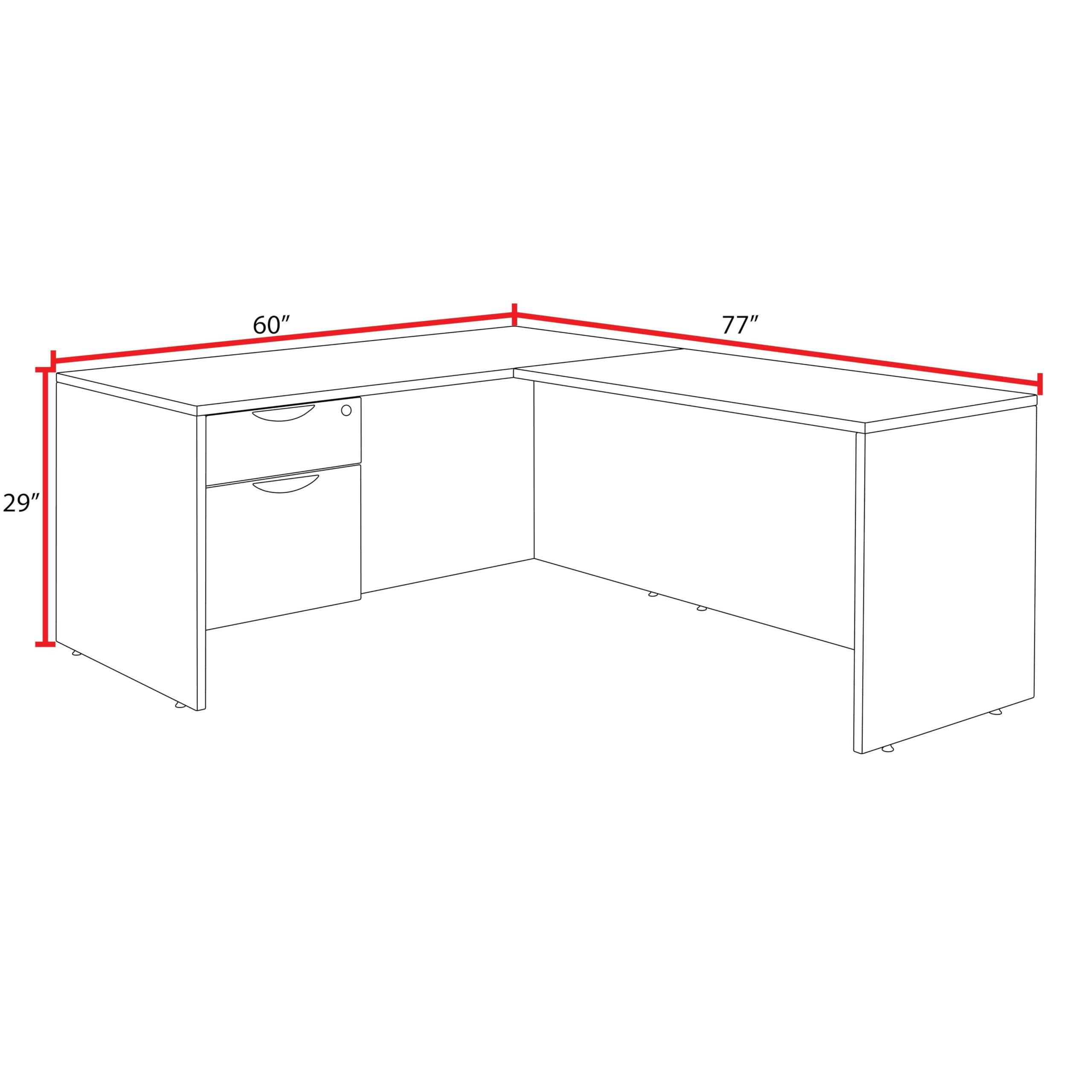 Romig Romig Legacy 60 x 77 in. L Desk with Single Pedestal Drawer Unit- Noble Oak