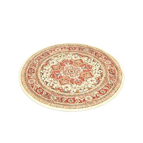 Safavieh SAFAVIEH Lyndhurst Collection Area Rug - 6' Round, Ivory & Rust, Traditional Oriental Design, Non-Shedding & Easy Care, Ideal for High Traffic Areas in Living Room, Bedroom (LNH330R)