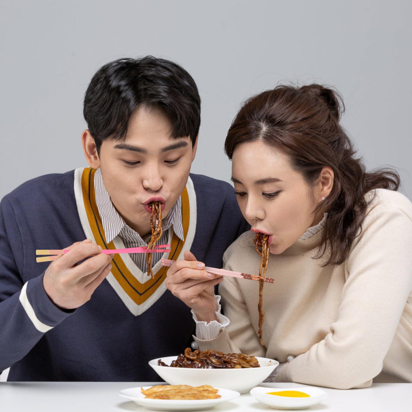 GLAMFIELDS Chopsticks Reusable Dishwasher Safe, GLAMFIELDS 10 Pairs 9.5 Inches Premium Fiberglass Chop Sticks Set for Sushi, Ramen, Asian Cuisine, Non-slip, Pink