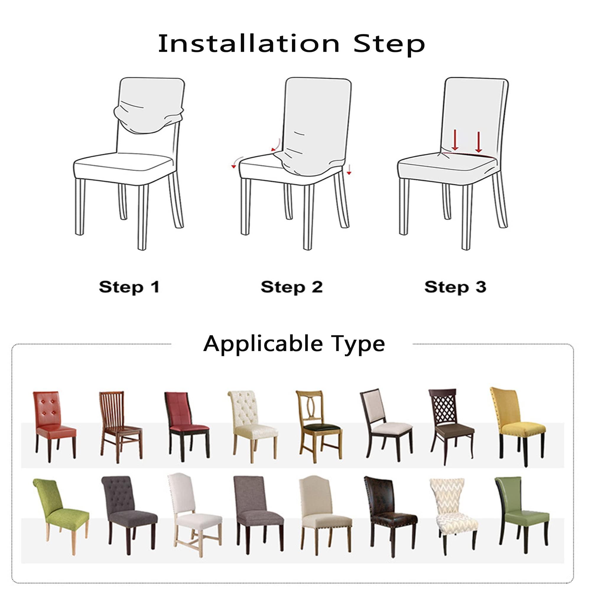 VIKAUL VIKAUL Set of 4 Chair Seat Cover Stretch Jacquard Chair Slipcover Washable Removable Chair Protector Dining Chair Covers for Dining Room Kitchen Banquet Hotel,Green