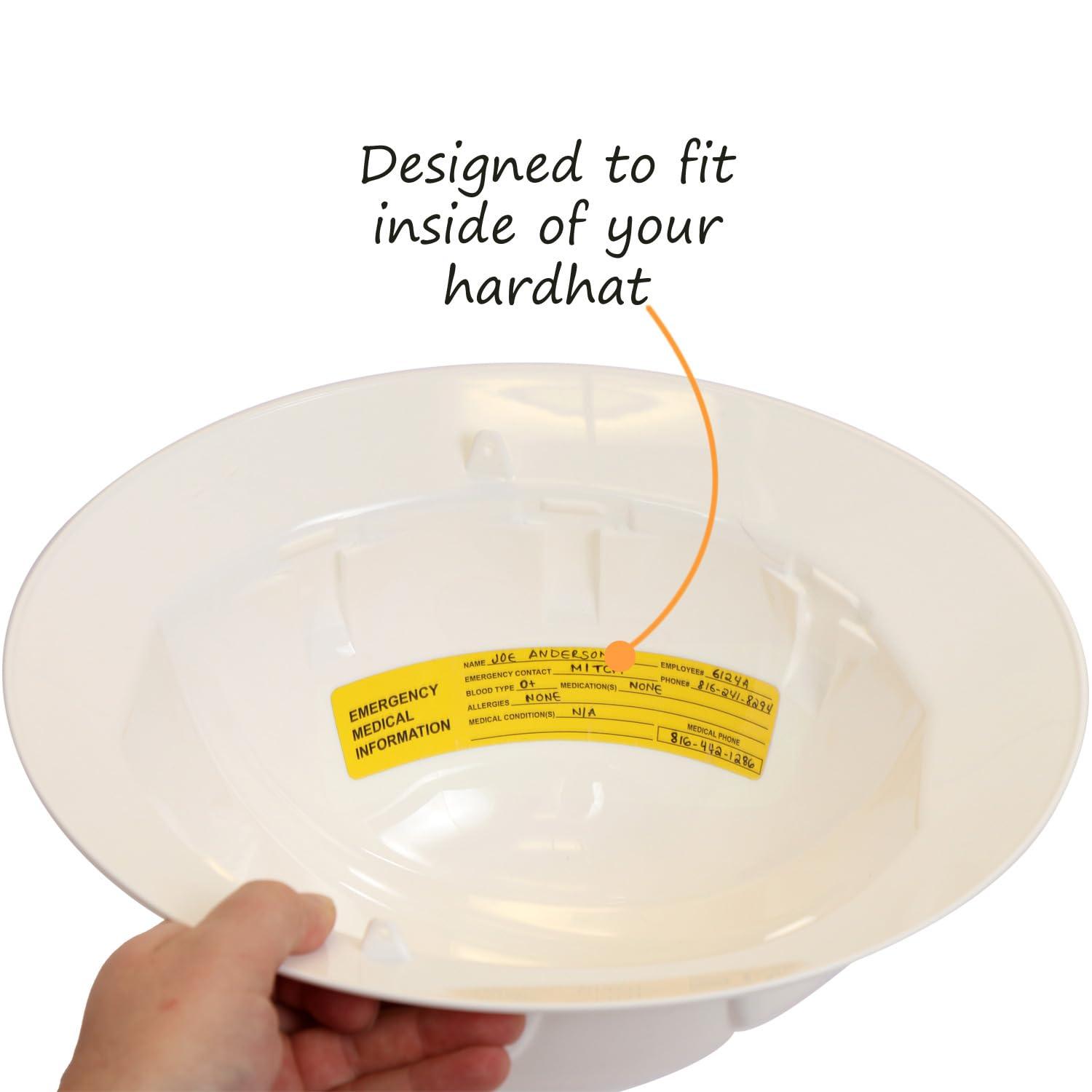 SmartSign SmartSign Emergency Medical Information Hard Hat Label | 1.25\" x 6\" Self-Laminating, Pack of 5