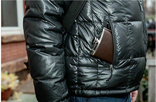 Kikkerland Kikkerland 8-Ounce Leather Hip Flask, Large, Brown