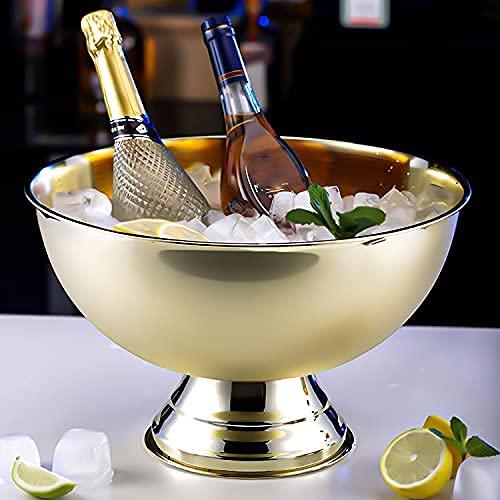 WUYUNTIAN WUYUNTIAN Ice Bucket,Ice Bucket with Lid and Ice Tongs,Stainless Steel Gold Silver Rose Gold Big ICE Bucket Bowl Champagne Large Champagne Bar Bucket