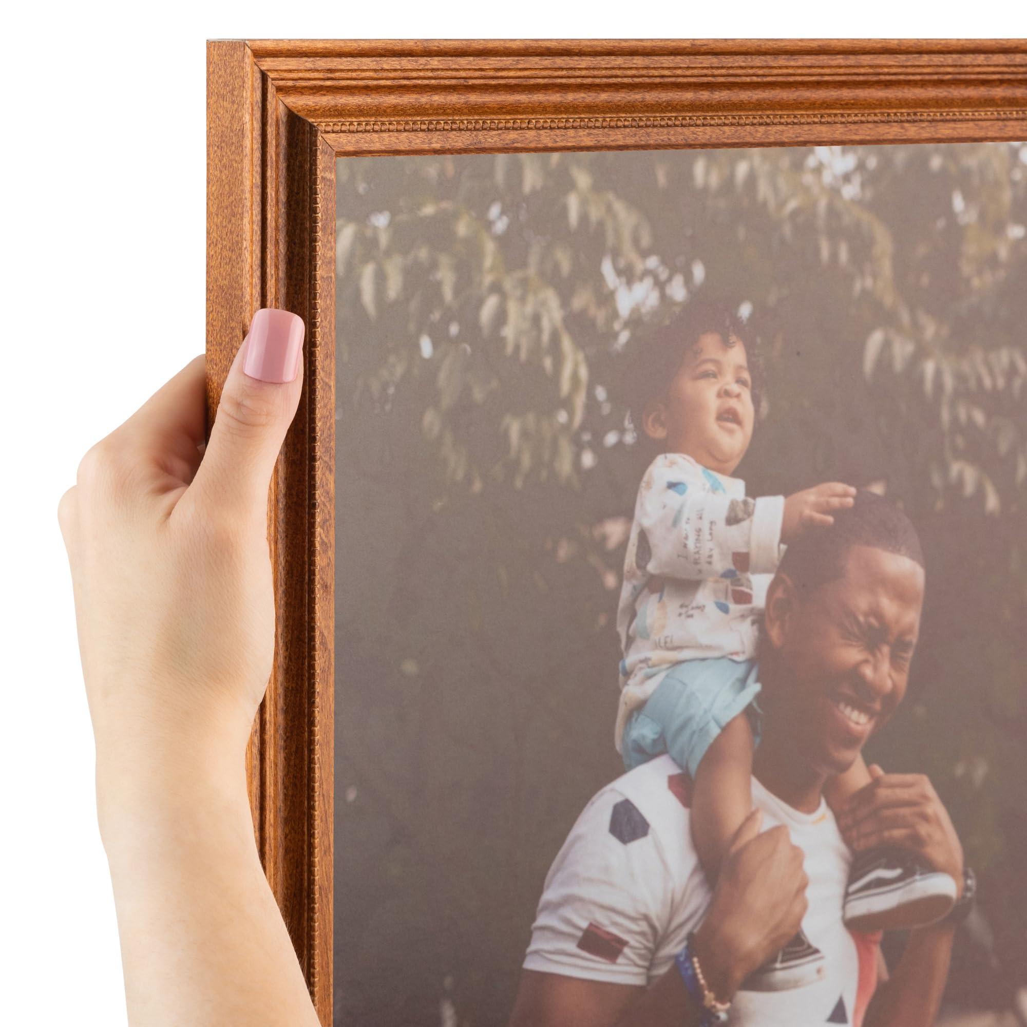ArtToFrames ArtToFrames 17x21 Inch Brown Picture Frame, This 1.25 Inch Custom Wood Poster Frame is Honey - Comes with Foam Backing 3/16 inch and Regular Acrylic (FBPL0066-81375-YHNY-17x21)
