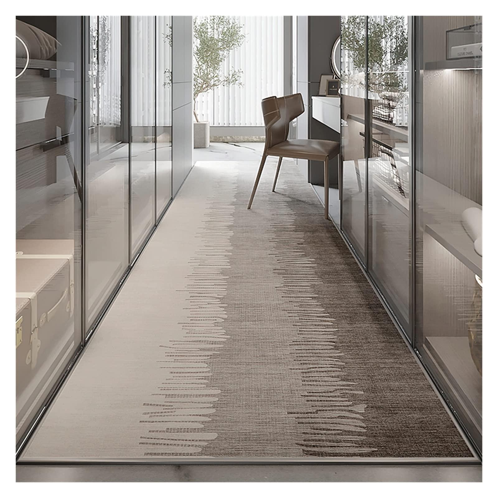 WAHHWF Grey Gradient Abstract Long Area Rug 2ft 3ft 4ft 5ft 8ft 10ft 12ft 15ft 20ft - Washable Hallway Runner Rug Non Slip Carpet for Living Room Kitchen (Size : 60cmx520cm(2ftx17ft))