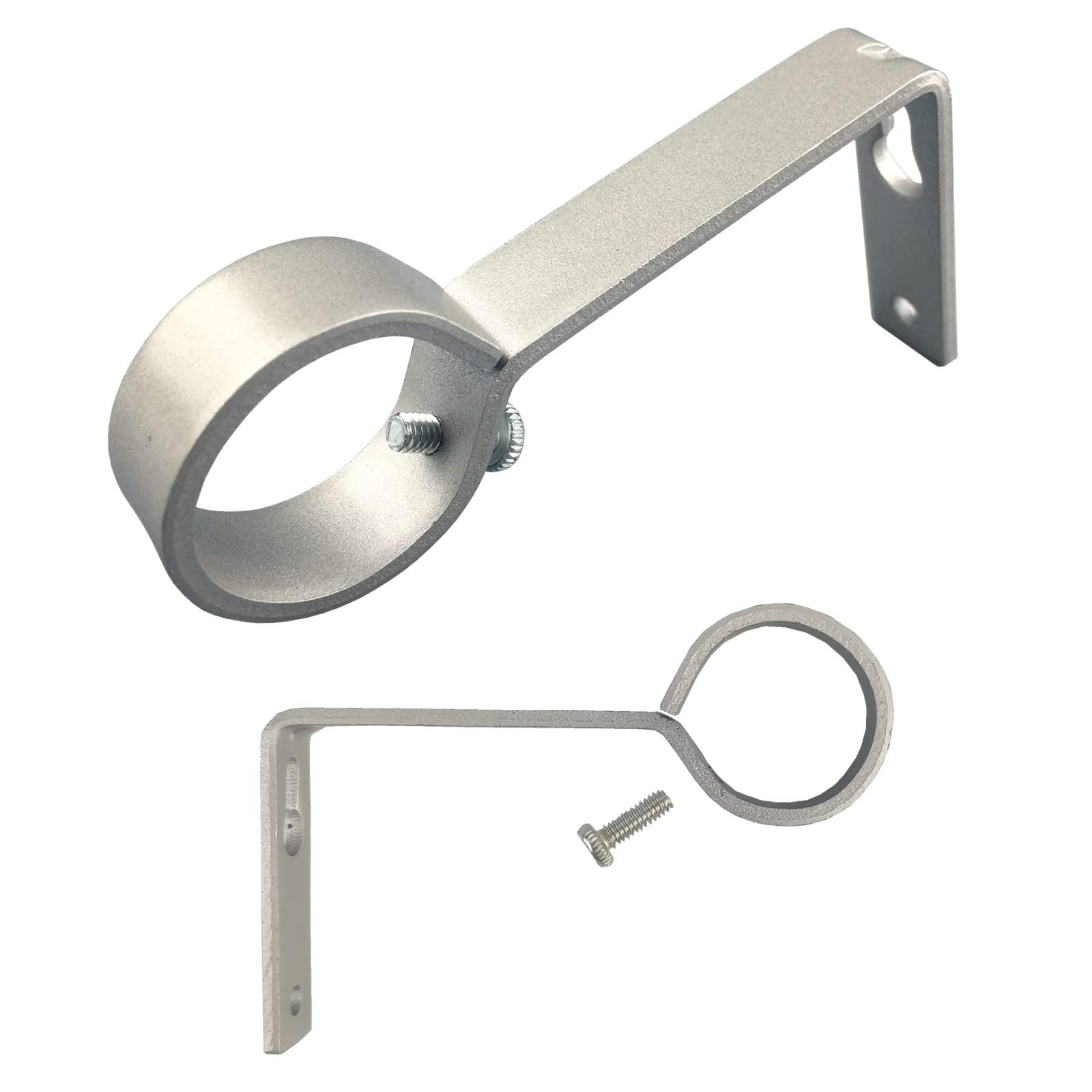 Kowibcl Kowibcl Ceiling Curtain Rod Bracket, 27 Pcs Ceiling Mounted Curtain Rod Brackets for 7/8 Inch Curtain Rod Holder, Heavy Duty Ceiling Bracke for Wall, Silver