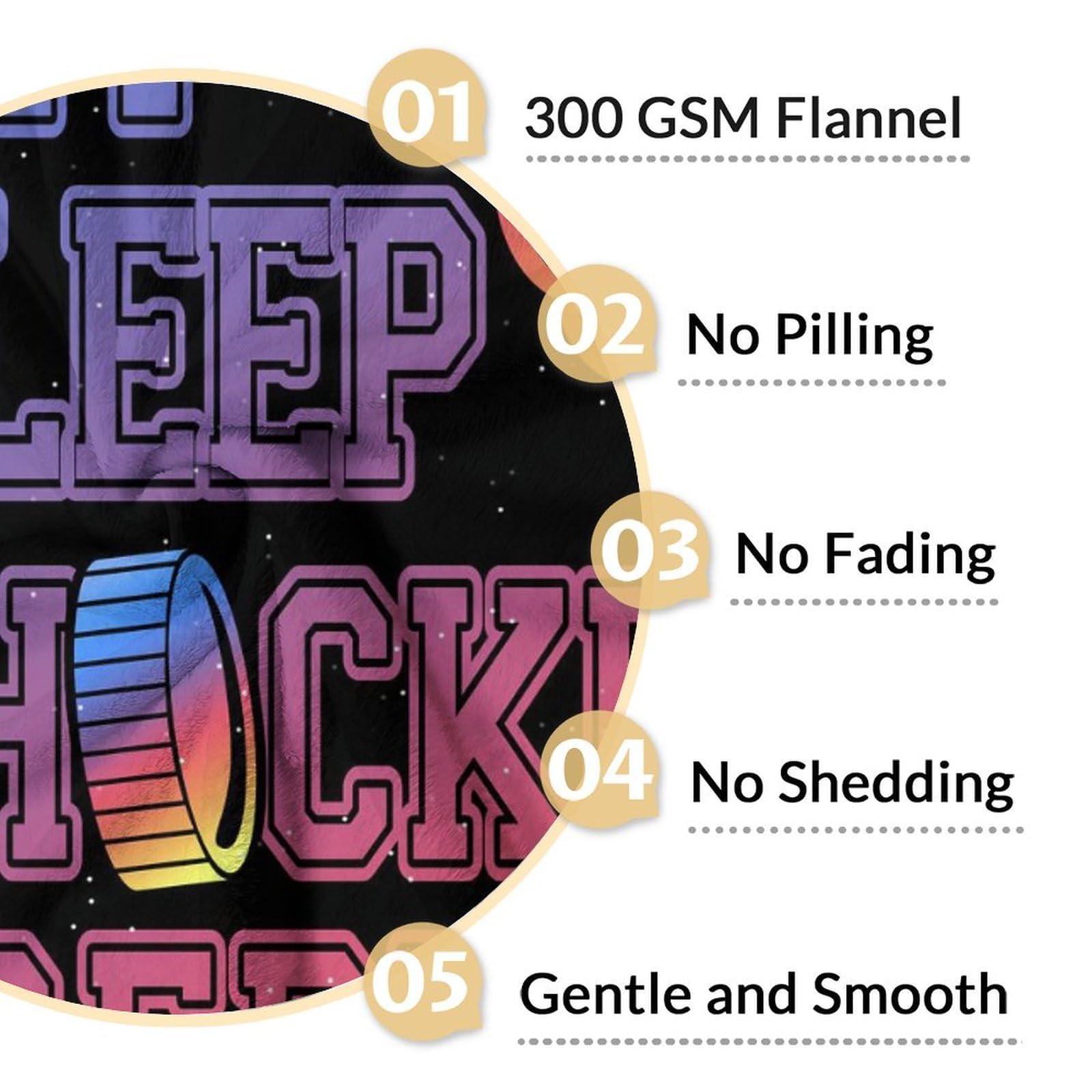 COOPASIA Hockey Blanket Gifts - 60\"x80\" Sports Throw Blanket for Boys Girls - Blue Soft Plush Blankets for Bed, Couch & Living Room