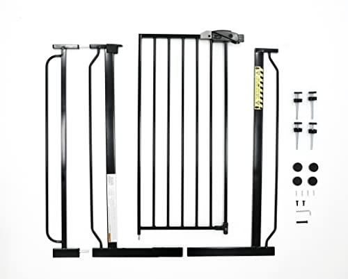 Regalo Regalo Easy Step Extra Tall Walk Thru Baby Gate, Bonus Kit, Includes 4-Inch Extension Kit, Pressure Mount Kit and Wall Cups and Mounting Kit, Black, 4 Count (Pack of 1)