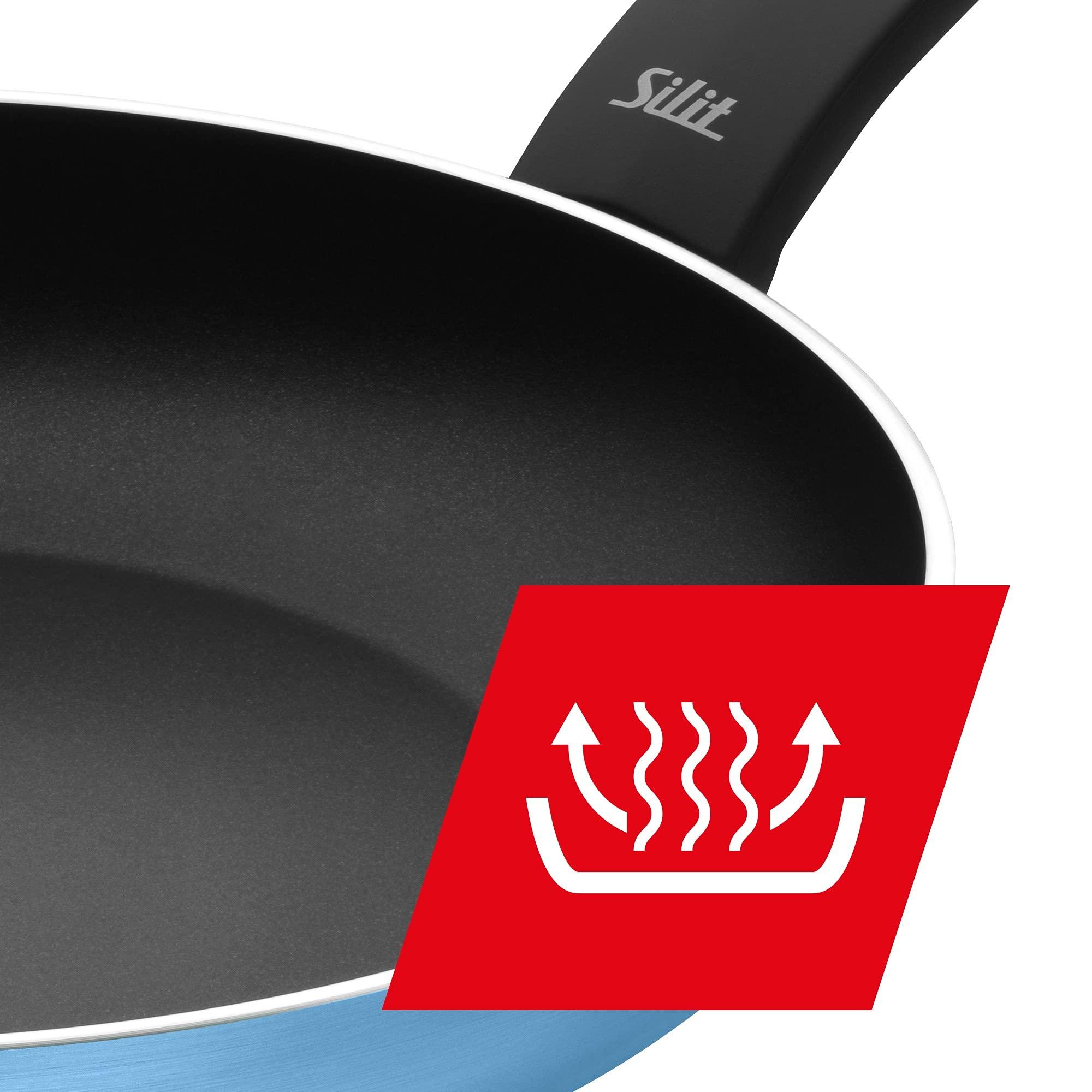 Silit Silit Belluna Frying Pan 28 cm Aluminium Coated with Plastic Handle for Gentle Frying Blue