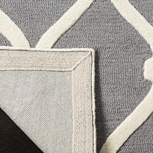 Safavieh SAFAVIEH Cambridge Collection 6\' Square Dark Grey/Ivory CAM710D Handmade Moroccan Premium Wool Area Rug