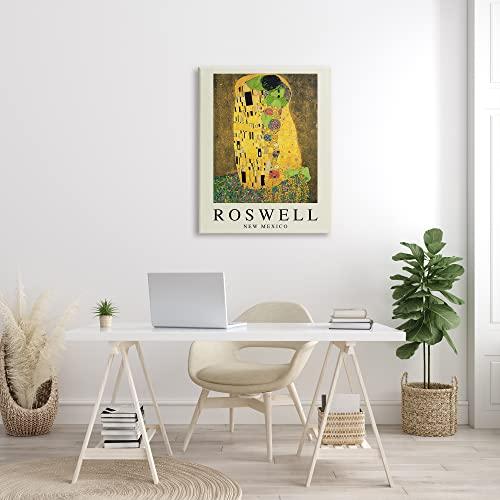 Stupell Industries Stupell Industries Funny Roswell NM Alien Klimt Canvas Wall Art, Design by Lil\' Rue