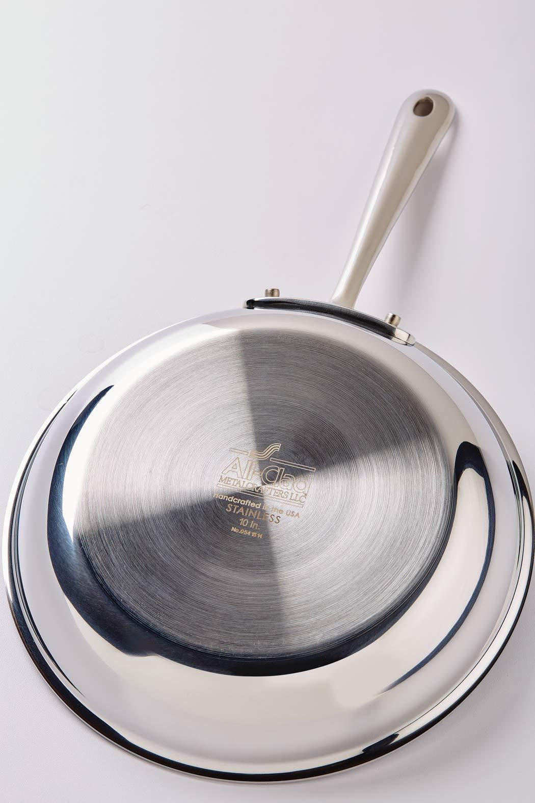 All-Clad All-Clad D3 Stainless Cookware, 12-inch Fry Pan with Lid, Tri-ply Stainless Steel, Professional Grade, Silver, Model: 41126 & 00942 Stainless steel/Aluminium Cookware Cleaner and Polish, 12-Ounce