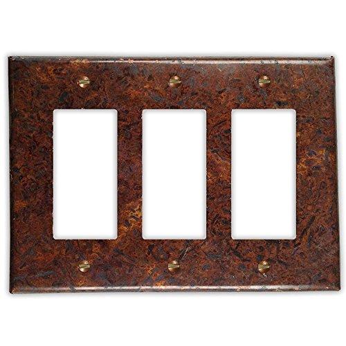Copper Ventures Distressed Dark Copper 3 Rocker Wallplate
