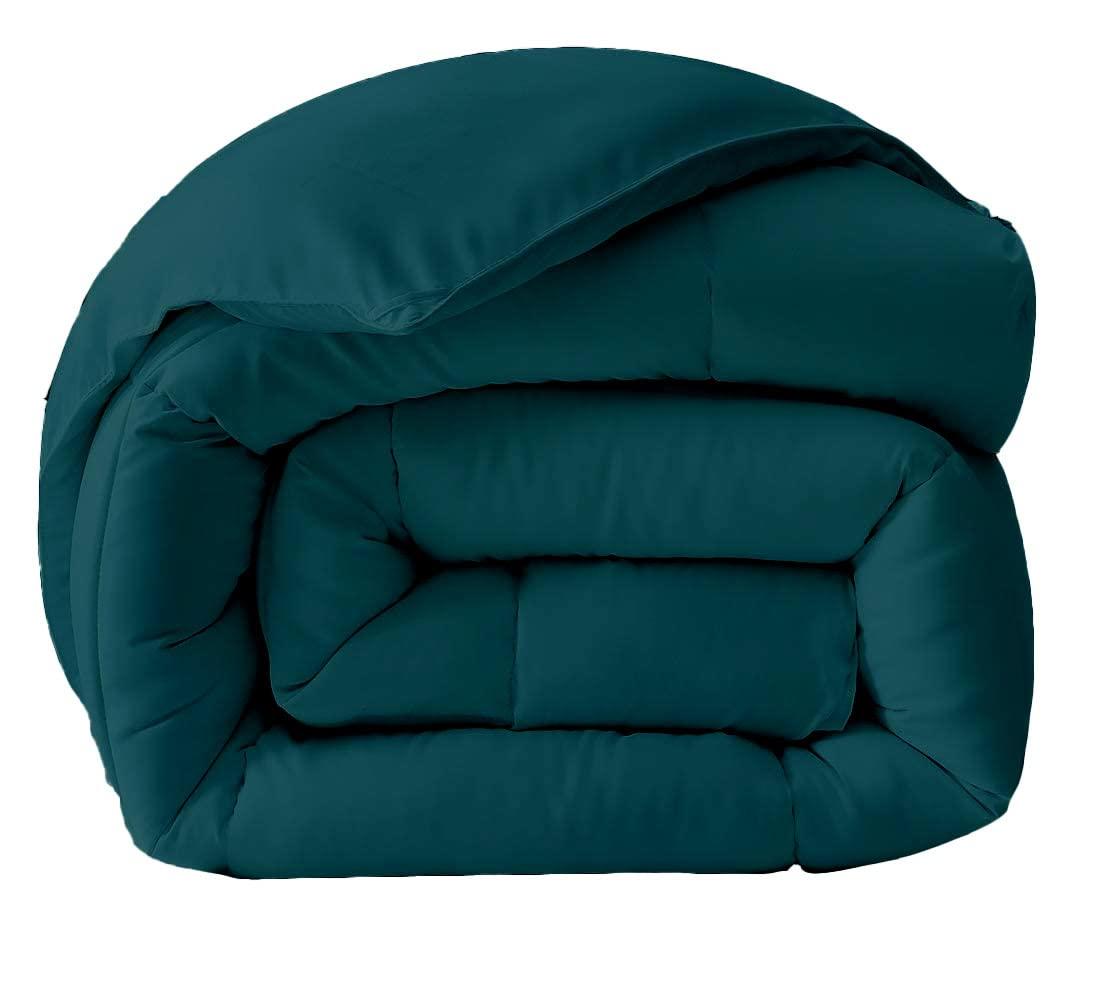 ROYAL ORGANIC SHEET 100% Organic Cotton 3 Pieces Comforter Sets Hotel Quality 400 GSM GOTS Certified 800 TC (1pc Comforter Box Stitch & 2pc Pillow Shams) (Teal Solid Oversize King(120\"X128\") Inch,