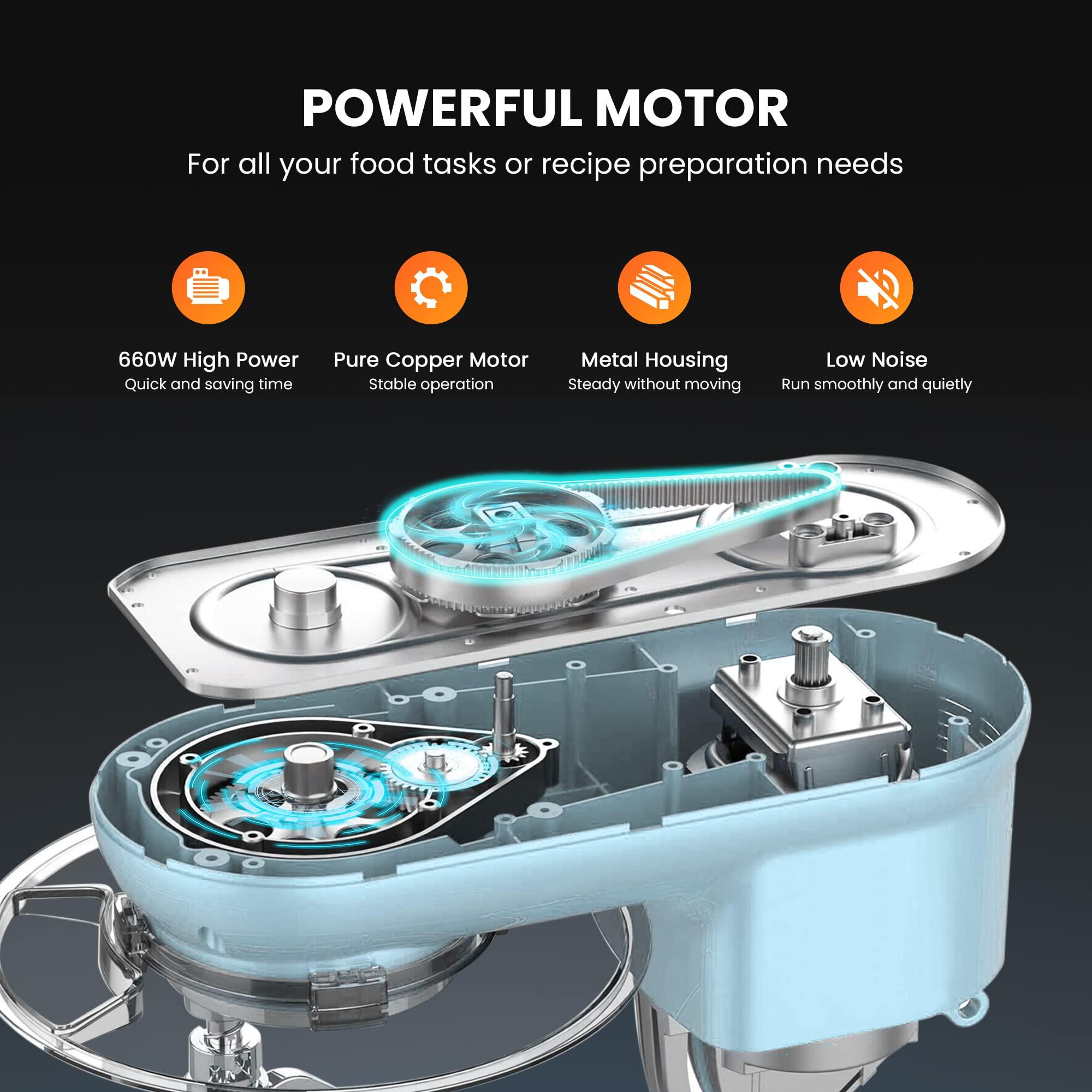 VIVOHOME VIVOHOME Stand Mixer, 660W 10 Speed 6 Quart Tilt-Head Kitchen Electric Food Mixer with Beater, Dough Hook, Wire Whip and Egg Separator, Blue