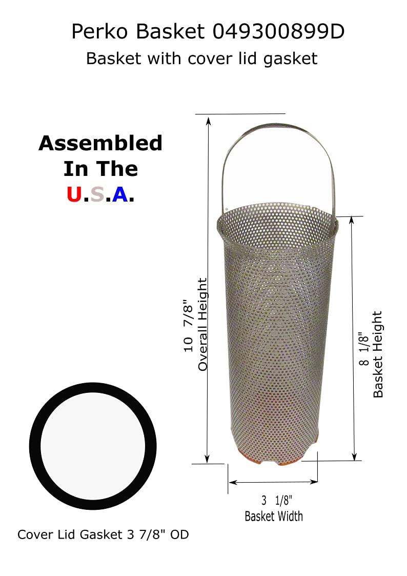 Perko Perko 304 Stainless Steel Strainer Basket Only Size 8 f/1-1/2\" Strainer