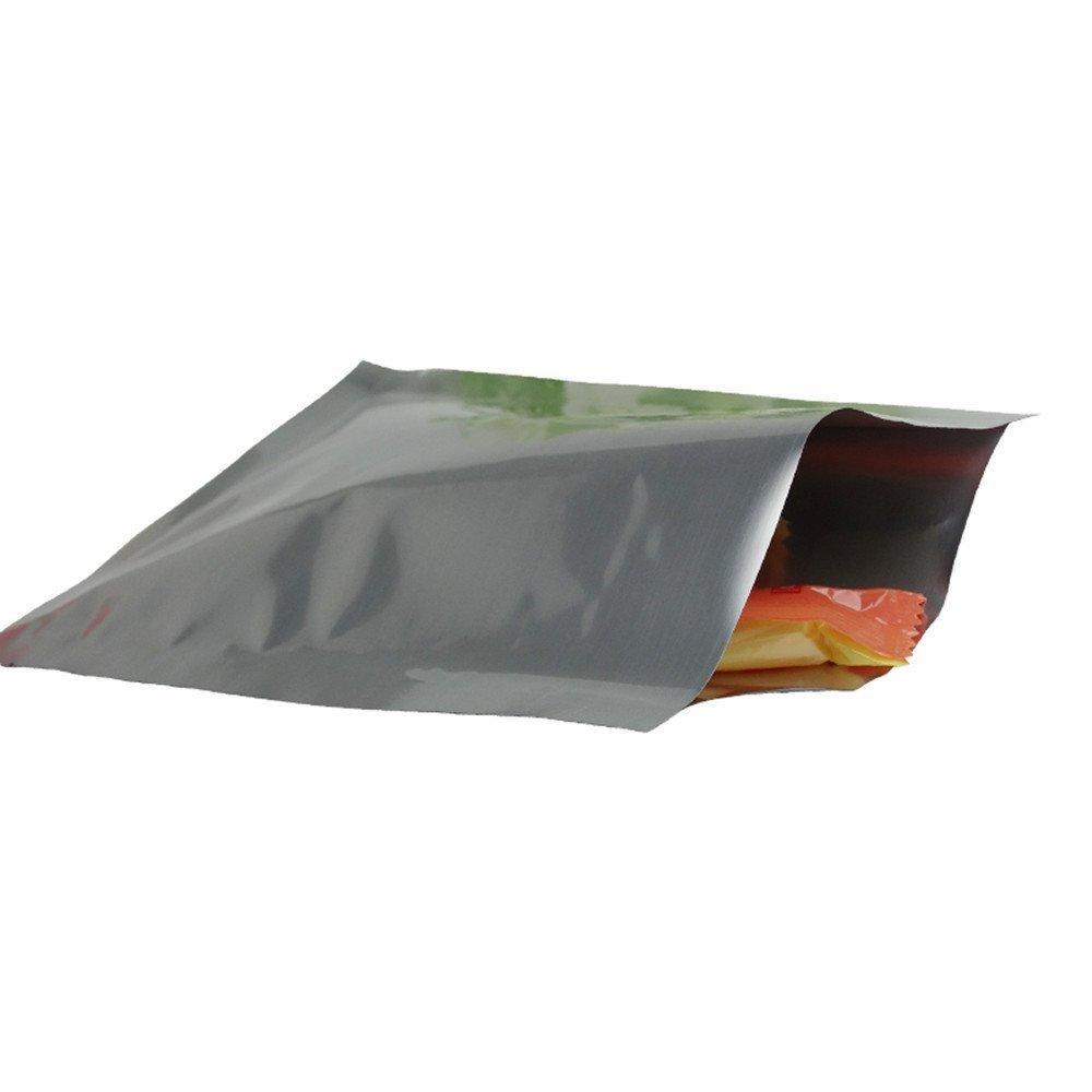 MITOB MITOB 100 Pack Sample Packets Small Silver Mylar Bags 1.97x2.76 inch 3.9 Mil Pure Aluminum Foil Flat Food Storage Bag Open Top Heat Sealing Vacuum Pouch for Coffee Beans Candy with Tear Notch