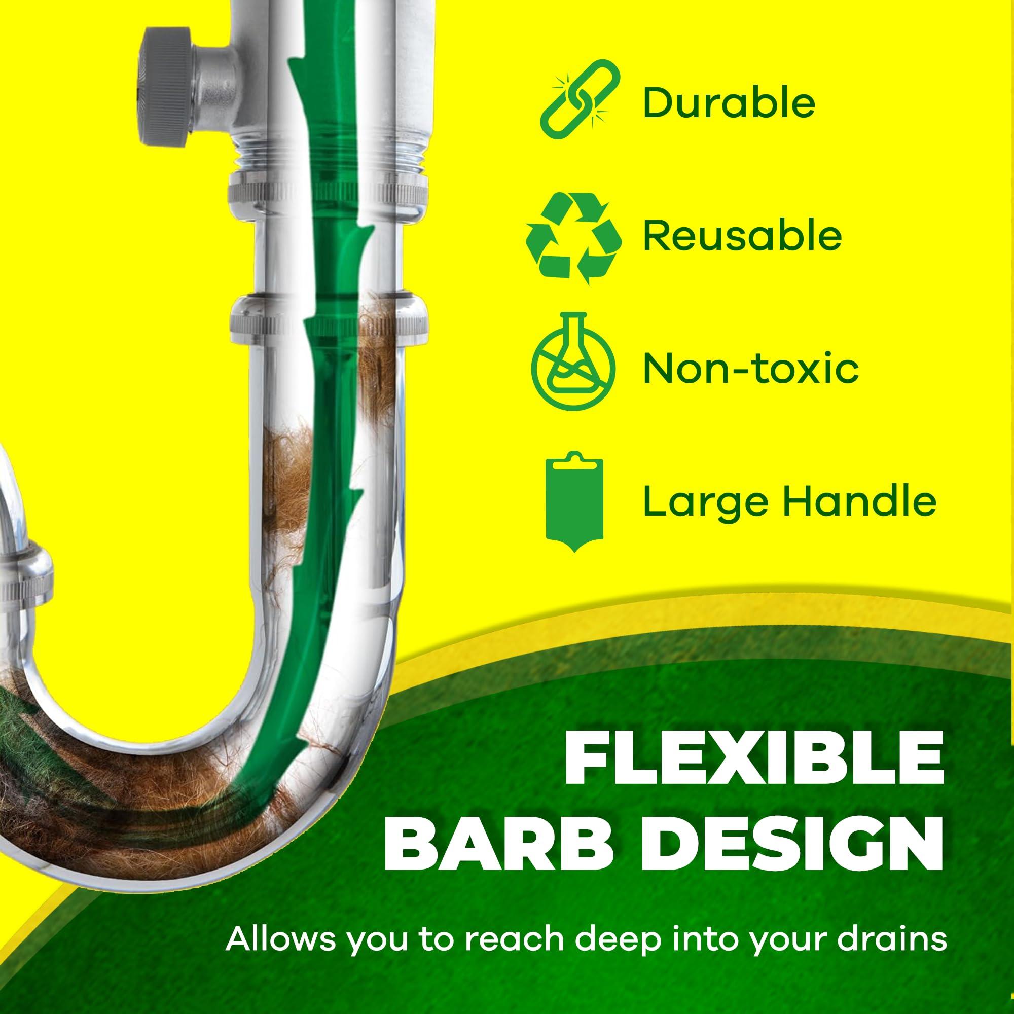 Zip-It The original Zip-It Hair Clog Remover 25-inch Overall Length Drain Snake Cleaner (3-Pack), Unclog Your Sink, Shower, & Tub Drain In Seconds Non-toxic, Made in the USA