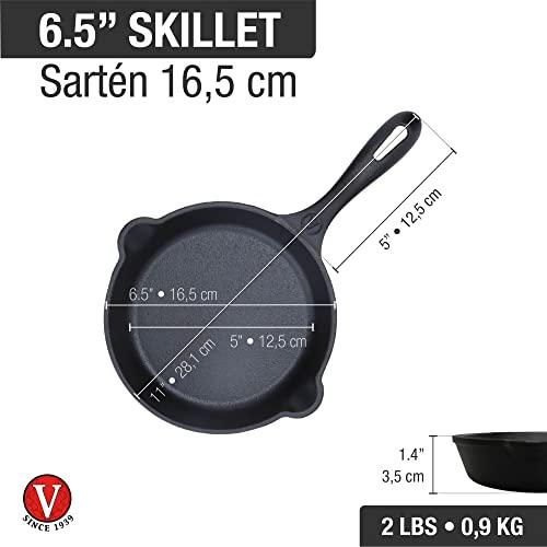 Victoria Victoria 6.5 Inch Mini Cast Iron Skillet. Small Frying Pan,Seasoned with 100% Kosher Certified Non-GMO Flaxseed Oil (SKL-206)