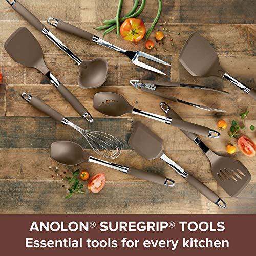Anolon Anolon SureGrip Stainless Steel Meat Fork, Bronze, 13.25-Inch, Tools and Gadgets -