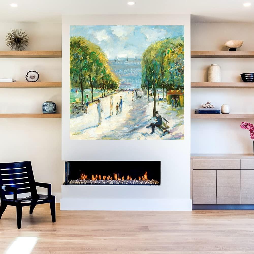 Fine Art Canvas Fine Art Canvas Parisian Afternoon IV Canvas Wall Decor by Artist Marysia Burr for Living Room, Bedroom, Bathroom, Kitchen, Office, Bar, Dining & Guest Room - Ready to Hang - 37 in x 37 in