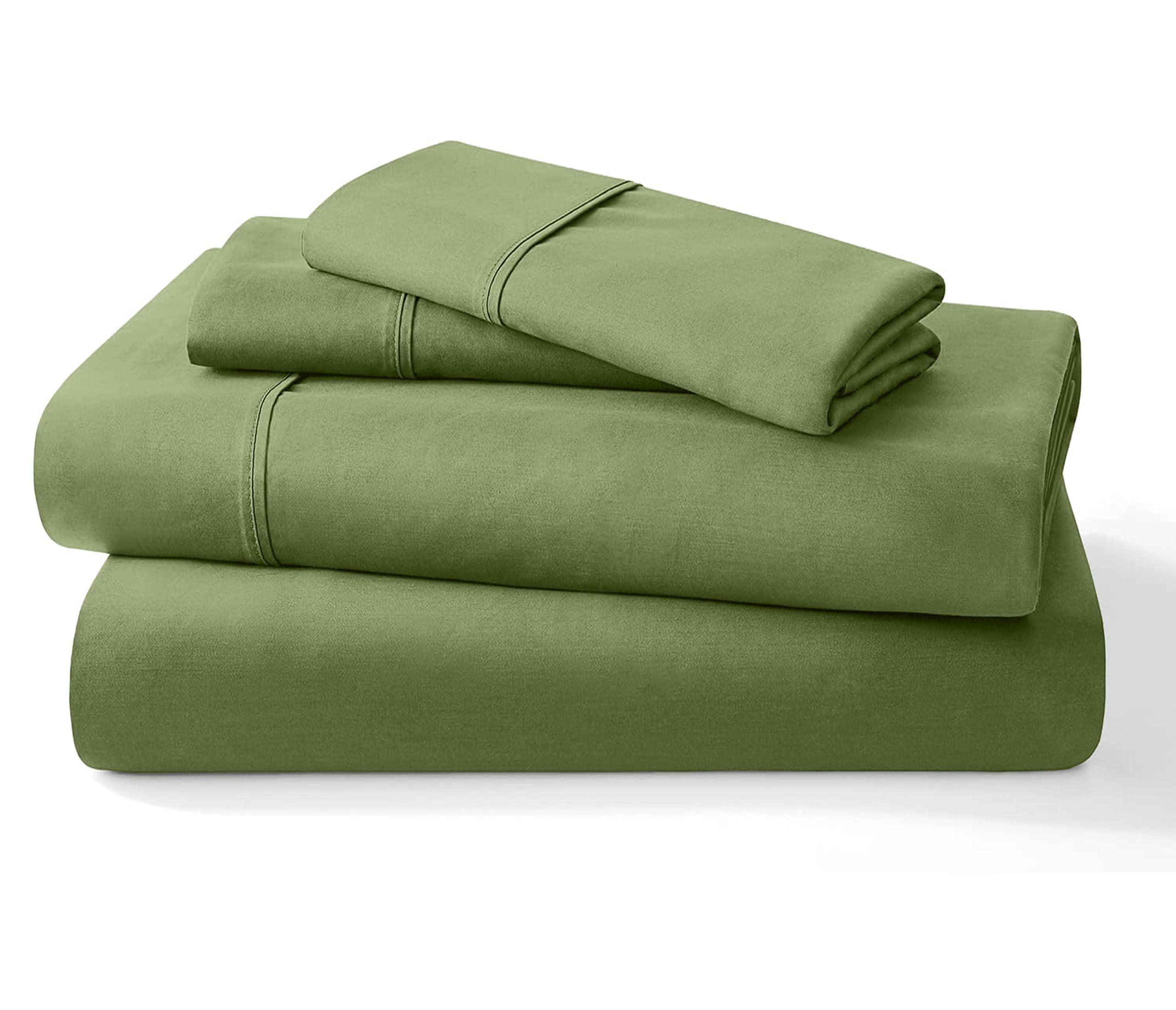 Neerahi Neerahi Pure 100% Certified Organic Cotton Bed Sheet Set 1000 Thread Count, 4 Piece Bedding Set, 24\" Extra DEEP Pocket, Crisp and Cooling Sateen Weave, Eco-Friendly -(Sage, Twin)
